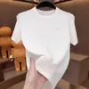 2026 Nueva Camiseta de Verano Fina Texturizada de Color Sólido con Cuello Redondo de Manga Corta para Hombre, Versátil, Lujo Ligero
