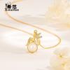 Collar de Elfo de Calcedonia Blanca de Plata Esterlina S925 para Mujer, Personalidad, Moda, Celebridad de Internet, Elegante, Cadena para Clavícula, Sensación de Alta Gama, Regalo