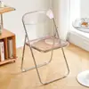 Silla transparente de moda para fotografía, silla plegable, silla simple con respaldo acrílico, silla de comedor, engrosada