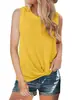 Nueva Camiseta sin Mangas Casual de Moda con Cuello Redondo y Dobladillo Retorcido de Amazon Transfronterizo Ebay, Disponible para Dropshipping