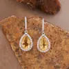 Pendientes Colgantes de Amatista Natural, Citrino y Topacio de Gran Quilate para Mujer, Pendientes de Piedras Preciosas Color Plata S925 Venta al por Mayor