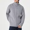 Cardigan de Tricô Liso com Gola Alta Atacado Masculino Inverno Básico Versátil Cardigan Suéter Jaqueta Solto Casual Versão Coreana