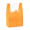 Bolsa Chaleco No Tejido Lisa en Stock, Personalización en Lotes Pequeños, Logo Impreso, Bolsa de Compras Plegable para Supermercado Personalización de Bolsa Chaleco