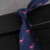 Corbata Jacquard de Animales de Dibujos Animados Estilo Retro Hong Kong Verde Oscuro Borgoña Camisa Floral Dibujada a Mano Casual Versátil Tendencia Ins para Hombre