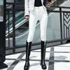 Calça Jeans Feminina Forrada com Fleece 2025 Inverno Novo Cintura Alta Preta Espessada Roupa Exterior Elástica Skinny Ajustada