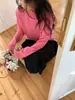 Várias Cores SelecionadasMacio, Elástico, Confortável, Sem Costura, Peça Única, Lã Pura, Gola Semi-Alta, Suéter de Tricô, Feminino, Outono/Inverno, Pulôver, Suéter