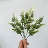 Buquê Artificial de Grama de Espuma com 5 Ramos Lavanda Decoração de Casamento Casa Flores Artificiais Flores de Espuma Plástico de Malte Flores Decorativas