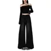 Nuevos Jeans Americanos de Pierna Ancha Negros y Grises 2025 para Mujer en Otoño, Diseño Holgado y Delgado, Pantalones Largos Rectos