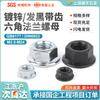 Grau 4, Grau 8, Zinco Azul-Branco Grau 8, Grau 10 Porca Sextavada com Flange Escurecida M3-M24
