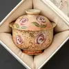Taza de té Gaiwan de Cerámica Firestone Azul y Blanco de Dos Piezas del Fabricante, Tazón de Té Individual de Alto Nivel Estilo Chino Nuevo con Tapa