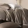 Conjunto de cama minimalista italiano de cor sólida de alta qualidade, cetim de proteína de seda, 100% algodão, amigável à pele, conjunto de quatro peças de algodão de fibra longa 2