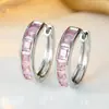 Pendientes de botón de diamante de fila única más vendidos transfronterizos para mujer, de lujo ligero con un toque de alta gama, aros geométricos, pendientes versátiles y de moda para el día a día