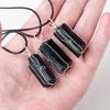 Pendente de Cristal Negro Turmalina Natural pingente Pedra Bruta de Cristal Pedra de Energia Corrente de Suéter Acessórios fábrica atacado