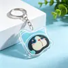 Chaveiro de Cabeça de Gato Estampada HD Acrílico Resistente a Arranhões Desgaste Impressão Dupla Face Pingente Personalizado Fábrica de Origem