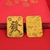 Adesivos de Telefone de Ouro Puro com Design Festivo e Auspicioso, Gato da Sorte de Folha de Ouro Chinesa, Cartão de Ouro Atrai-Riqueza e Adesivos de Folha de Ouro