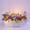 Flores Artificiais para Casamento Transfronteiriço, Flores de Boas-Vindas, Arranjos de Flores de Mesa, Adereços Decorativos, Ornamentos de Plantas em Vasos Decorativos para Festival da Colheita de Ação de Graças