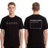 Camiseta de manga corta holgada para hombre, marca de tendencia transfronteriza de comercio exterior auténtica estilo París, con estampado de eslogan de estrella y acabado desgastado