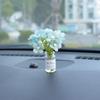 Celebridad de Internet Jarrón Fresco Muñeca Flor Casa de Muñecas Mini Simulación Coche Interior Consola Central Decoración Adornos para Coche Espejo Cruzado