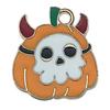 Colgante de Halloween con forma de calavera fantasma y murciélago, con 15 gotas de aceite, ideal para pulseras y llaveros.