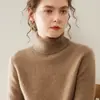 Novo Suéter de Cashmere Outono e Inverno para Mulheres, Suéter Básico Tricotado de Gola Alta Engrossado, Solto, Macio e Sedoso, Suéter Interno Quente Amigo da Pele