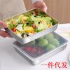 Bandeja de Acero Inoxidable de Grado Alimenticio Personalizada para el Hogar con Tapa Transparente, Caja de Almacenamiento de Alimentos para Refrigerador de Cocina al por Mayor