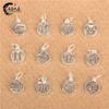 Colgante de doce constelaciones en plata de ley S925, colgante redondo de doce constelaciones, pulsera, accesorios de joyería DIY, lote de accesorios de plata.