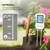 Medidor de Suelo de Doble Sonda, Pantalla Digital de pH, Acidez y Alcalinidad de Alta Precisión, Medidor de Humedad del Suelo para Jardinería y Cultivo de Plantas en Maceta