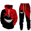 Europa y Estados Unidos comercio electrónico transfronterizo otoño e invierno nuevo cara sonriente impresión 3D traje de sudadera con capucha para hombre pantalones de chándal ropa casual para hombre y mujer