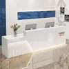 Recepção de Empresa, Balcão de Loja de Roupas Pequena, Balcão de Bar, Caixa Registradora, Balcão Moderno Minimalista de Luxo Leve para Salão de Beleza