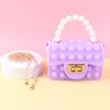 Bolso Bandolera Infantil para Niñas, Bolso Squishy de Silicona, Bolso de Cadena de Perlas de un Solo Hombro, Mini Billetera, Bolso de Mano Pequeño