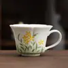 Taza de té de cerámica pintada a mano, juego de té Kung Fu, taza individual, taza de maestro, taza de té para el hogar, taza de té pequeña con color bajo vidriado