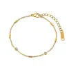 Aço inoxidável 304, best-seller transfronteiriço, não desbota, pulseira de corrente simples, elegante e estilosa, acessório de mão nicho com zircônia