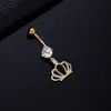 Anéis Coloridos em Zircônia Espiral para Umbigo Mais Vendidos no Exterior, Piercings de Umbigo Estrela e Lua Estilo Europeu e Americano, Piercings de Umbigo com Franjas