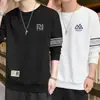 Sudadera de Cuello Redondo para Hombre, Marca de Tendencia Otoñal, Versátil Estampada Holgada de Manga Larga, Atuendo Unisex para Pareja, Top de Estudiante