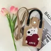 Nova Bolsa de Celular de Tricô Estilo 2026 com Design de Desenho Animado Fofo, Bolsa de Celular de Tricô Transversal Fashion e Versátil