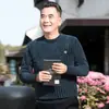 Ropa de Papá con Forro de Polar Invierno Suéter para Hombres de Mediana Edad y Mayores Ropa Cálida para Abuelo Top Grueso de Chenilla para Hombre