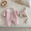 No hay devoluciones ni cambiosMono con capucha floral para bebé, Izquierda pequeña y derecha pequeña, Traje de gateo acolchado grueso súper lindo para bebé de invierno