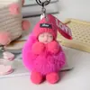 Celebridad de Internet Estilo Ins Bola de Pelo de Zorro Muñeca Durmiente Llavero Bebé de Piel Colgante Muñeca Linda Durmiendo Joyería para Bolso