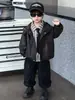 2137 Abrigo de Otoño para Niños 2026 Nuevo Estilo Chaqueta de Cuero de Primavera para Niños, Chaqueta Casual Elegante para Niños, Ropa de Moda