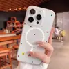 Funda Magnética Simple de Lunares Coloridos Estilo Ins Adecuada para Apple 18 Pro Max/16/15/14/13 Acabado Mate