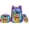 Nova Mochila Escolar Infantil de Três Peças com Rodinhas de 16 polegadas para Comércio Exterior América do Sul, Mochila 3D de Nylon com Desenho Animado para Estudantes, Costas Duplas