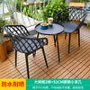 Conjunto de Mesa e Cadeiras para Varanda Externa Mojia de Três Peças Mesa de Centro Pequena Casual Cadeira de Plástico Mesa de Terraço com Duas Cadeiras Mesa e Cadeiras para Chá da Tarde