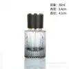 Botella de vidrio para perfume de 30 ml, botella de recarga de perfume transparente, botella vacía con pulverizador de presión, botella de muestra de color degradado