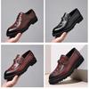 Sapatos Mocassins com Cadarço para Homens, Sapatos Formais Pretos com Cadarço e Bico Redondo, Adequados para Ternos, Sapatos de Couro Business Casual, Dropshipping Disponível