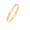 Pulseira de Aço Titânio Moda com Diamantes, Galvanoplastia Ecológica, Venda Quente Transfronteiriça, Unissex, Não Desbota