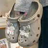 Nuevos Zuecos de Verano para Uso en Exteriores, Lindos Zapatos de Enfermera de Dibujos Animados de Tacón Bajo, Nuevas Sandalias Cerradas Transpirables de Pareja 2026