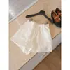 Shorts de lino de peso pesado con cintura alta y cordón, textura relajada y casual, versátiles, súper alargan las piernas, amigables para cuerpos tipo pera