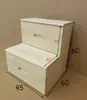 Escada Vendida Separadamente, Banquinho de Degrau em Madeira Maciça, Estante, Armazenamento, Criado-Mudo para Varanda, Banquinho com Rodinhas de Escada, Uso Duplo com Gavetas