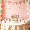 Ambiente Dulce Navideño Banner de Tirar para Cumpleaños Papá Noel Banner de Letras para Fiesta Decoraciones para Cupcakes