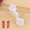 Botón de hebilla Hengmei con hebilla de rosa perla de dos colores, botón hecho a mano para cheongsam, accesorio decorativo Hanfu retro para niños